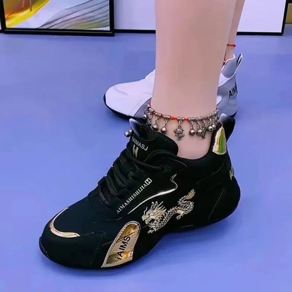 Baskets de Styliste en Cuir pour Femme, Chaussures de dehors Légères et Respirantes, Imperméables et Décontractées, à Plateforme