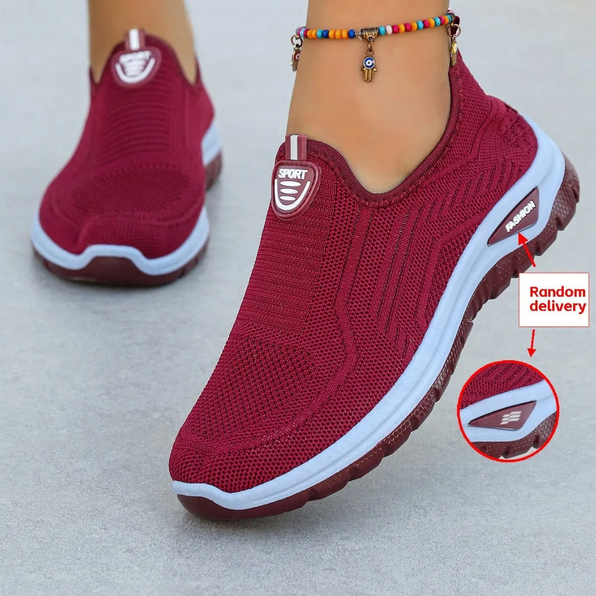 Chaussures décontractées respirantes et tendance pour femme 2026 – Baskets basses en maille aérée à talon plat et semelle souple, confortables pour maman