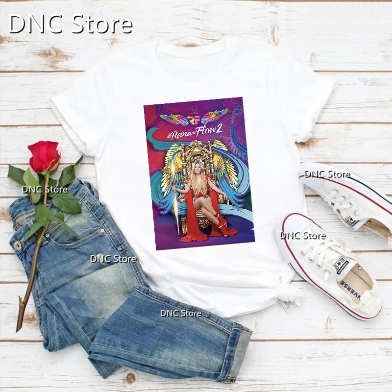 Mode femmes T-Shirts Cool la reine du flux chanteur de musique imprimé graphique T-Shirts Femme été Hip Hop 90'S filles t-shirt hauts