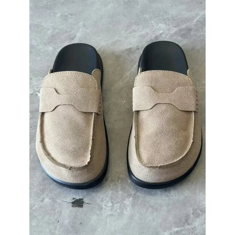 Sandales classiques en daim pour femmes, chaussures d'extérieur antidérapantes et tendance, avec soutien de la voûte plantaire