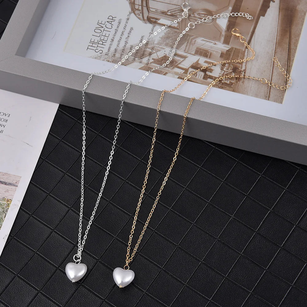Wu's 2022 nouveau collier de perles amour Imitation collier de perles collier gothique collier polyvalent collier Imitation perle court C