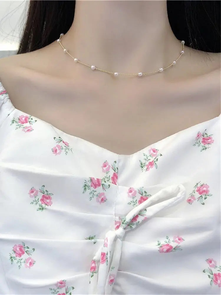 Wu's 2022 nouveau collier de perles amour Imitation collier de perles collier gothique collier polyvalent collier Imitation perle court C